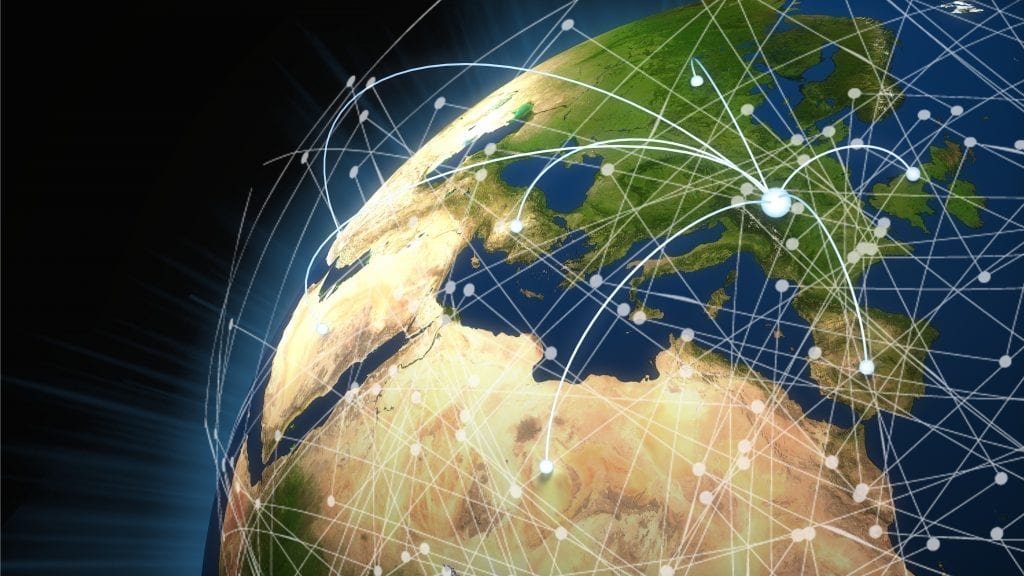 Image of the world with connections